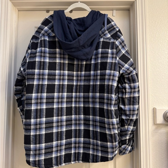 Legendary Outfitters Men's Hooded Cotton Flannel Shirt Jacket Plaid size L - Picture 4 of 8